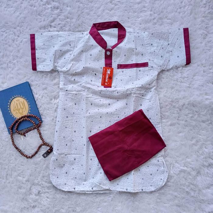 Koko Turki, koko kurta, koko qurta, anak Muslim Kain adem Nyaman bahan Katun. Celana Katun Motif