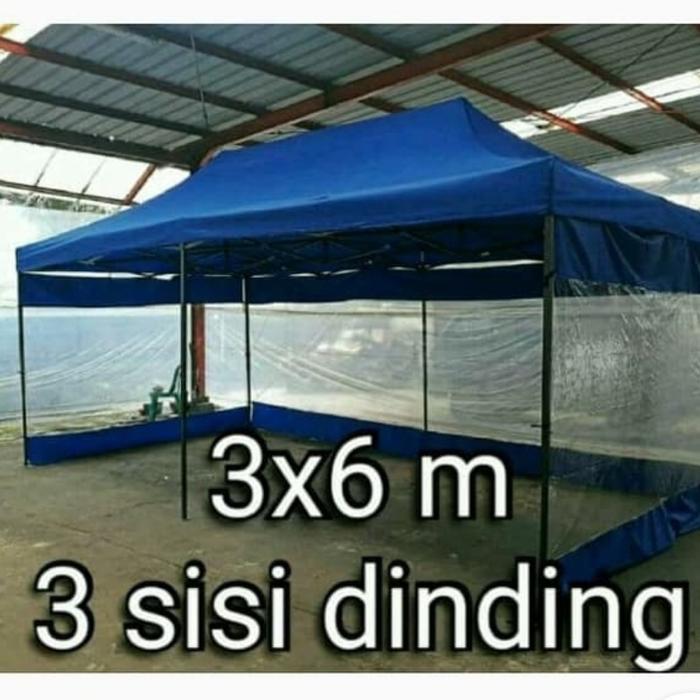 tenda lipat matic uk 3x6 pakai dinding 3 sisi