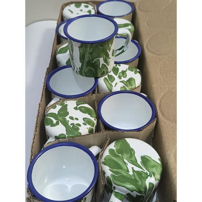 cangkir kopi jadul 6/12 pcs,cangkir jadul 7 cm ,cangkir enamel,cangkir blirik jadul,gelas blirik