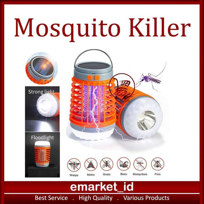 EM Lampu Perangkap Pembunuh Nyamuk Senter Solar Charging LED UV I20x / Cell Panel Pembasmi Mini