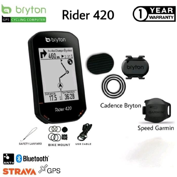 SPEEDOMETER SEPEDA BRYTON 420 BUNDLING SPEED PLUS CADENCE BRYTON