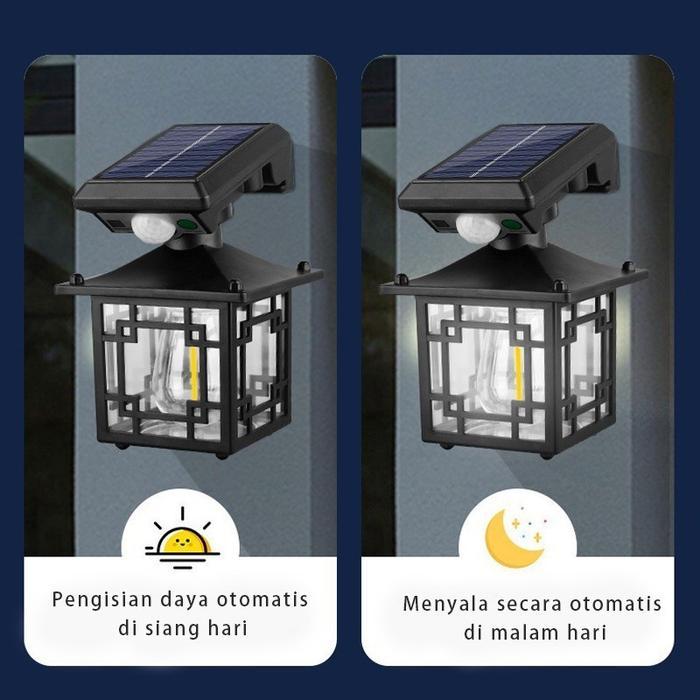 Vixplorn Lampu Dinding Tenaga Surya Lampu Luar Ruangan Tahan Air Lampu Hias Taman Lampu Dinding