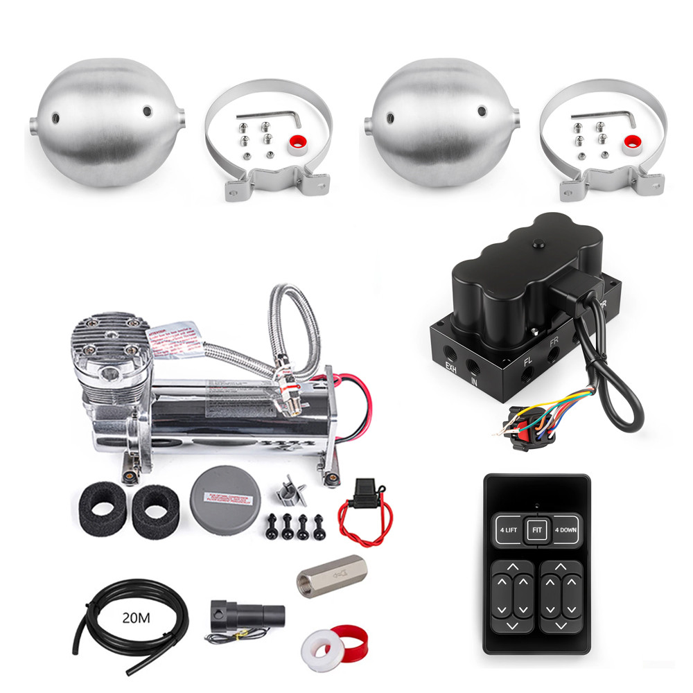 UNIVERSAL AIR RIDE SUSPENSION KIT AIR MANAGEMENT KIT SYSTEM &3 GALLON AIR TANK &3/5 PRESSURE GAUGE