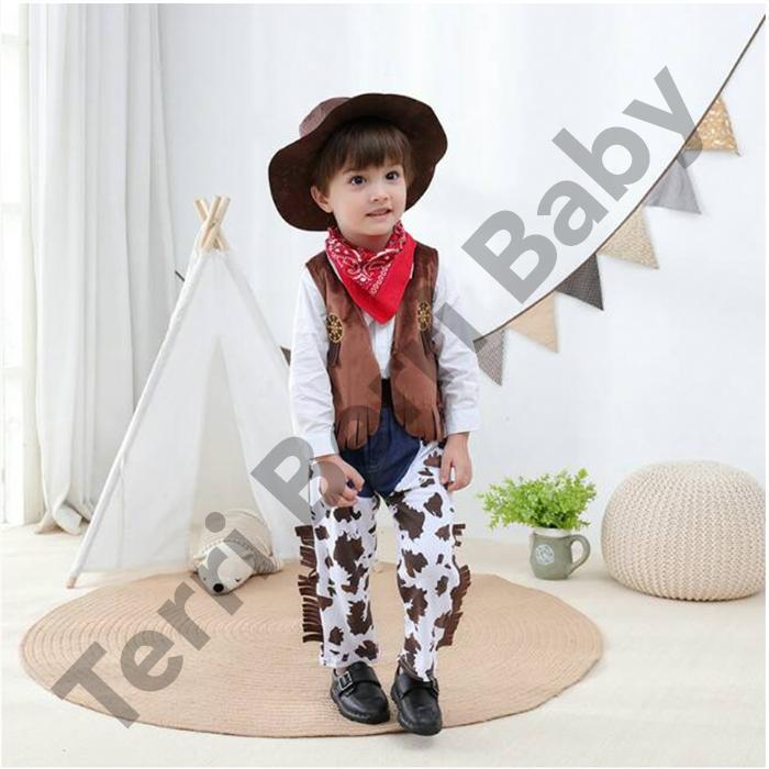 Baju Kostum Cowboy Zorro Koboi Setelan toddler anak Halloween