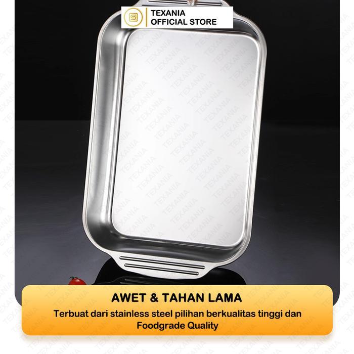 [EXCLUSIVE ISCHAINDYOFC] TEXANIA BAKI PRASMANAN STAINLESS STEEL SIZE 41CM MULTIFUNGSI DENGAN FREE