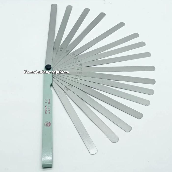Puller Gauge 8" X 17 Blades 0.02 - 1.00 Mm / Feeler Gauge / Setelan Klep