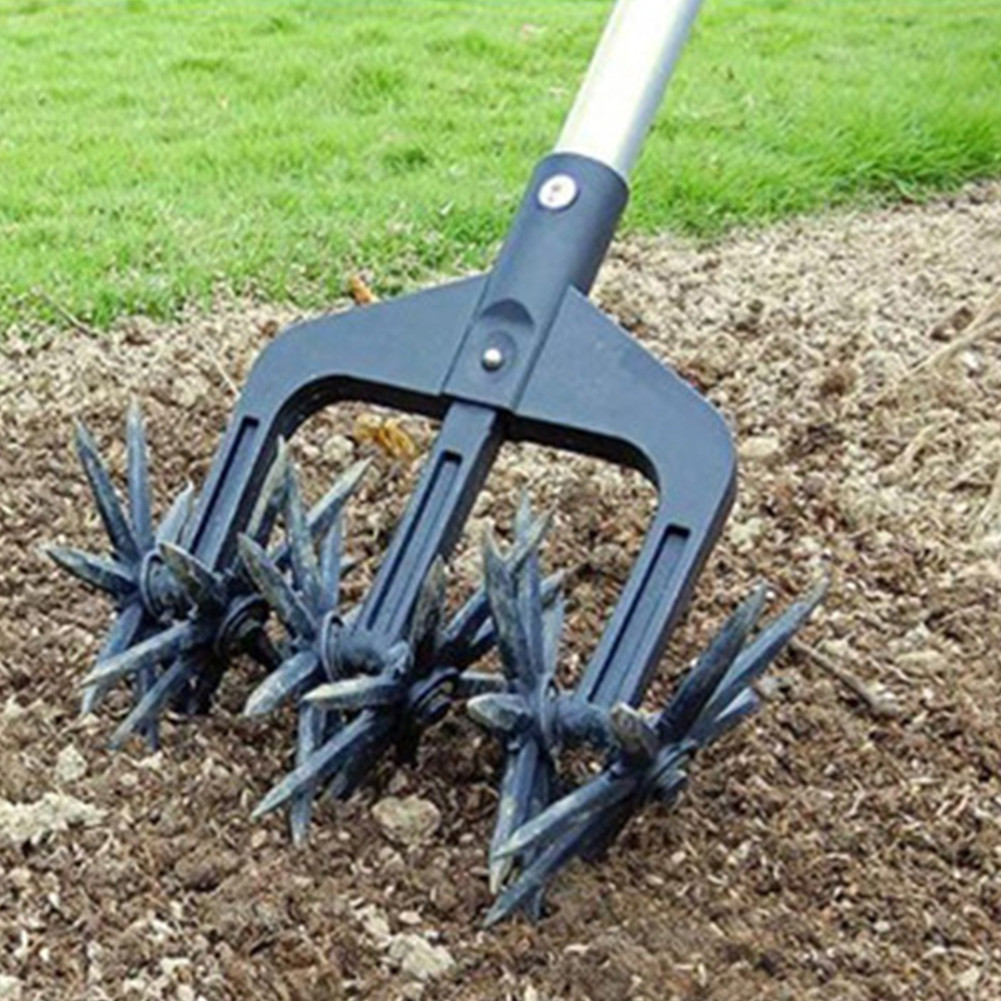 BARU Rotary Cultivator Garden Lawn Ripper Adjustable Gardening Rotary Tiller and Hand-Held Garden Cu