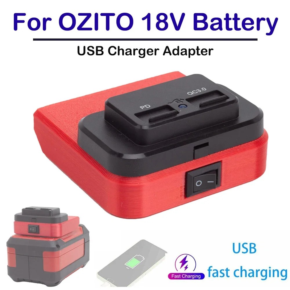 Best For Ozito Power X-Change 18V Lithium Battery PD/QC3.0 Fast Charger with USB Power Source Adapte