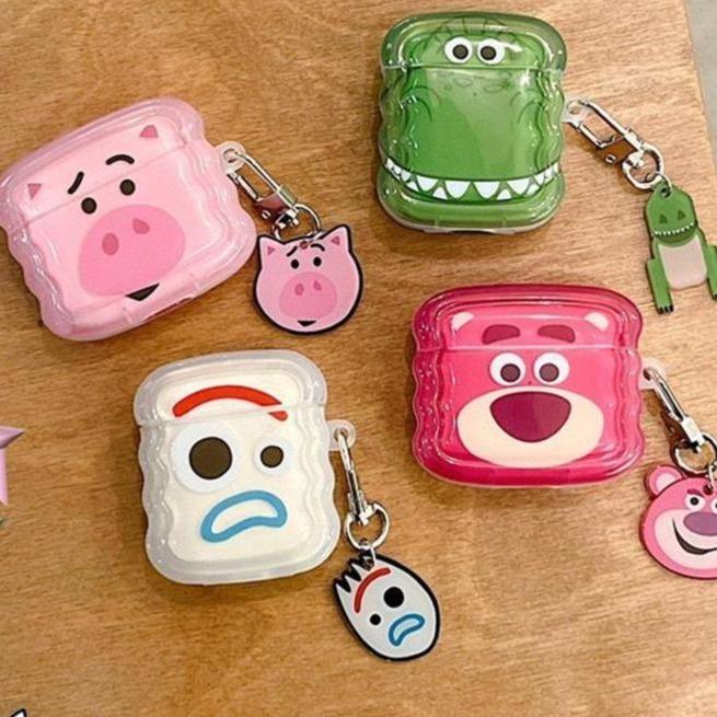 Stok Baru Case Pods Gen 1 2 3 PRO 1 PRO 2 Karakter Soft Silicon Casing Cartoon Forky Babi Dino Lotso