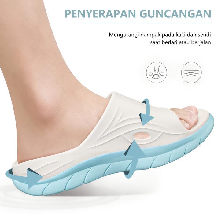 SANDAL RECOVERY ORTOTIK DENGAN BANTAL TEBAL, DESAIN JARI TERBUKA, TIPE SLIDE OLAHRAGA YANG
