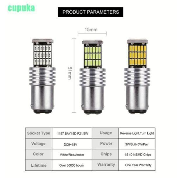 "New" Bohlam Lampu LED riting mobil S25 1156 BA15S 45 SMD Titik Sein Sign Mobil Motor Bayonet