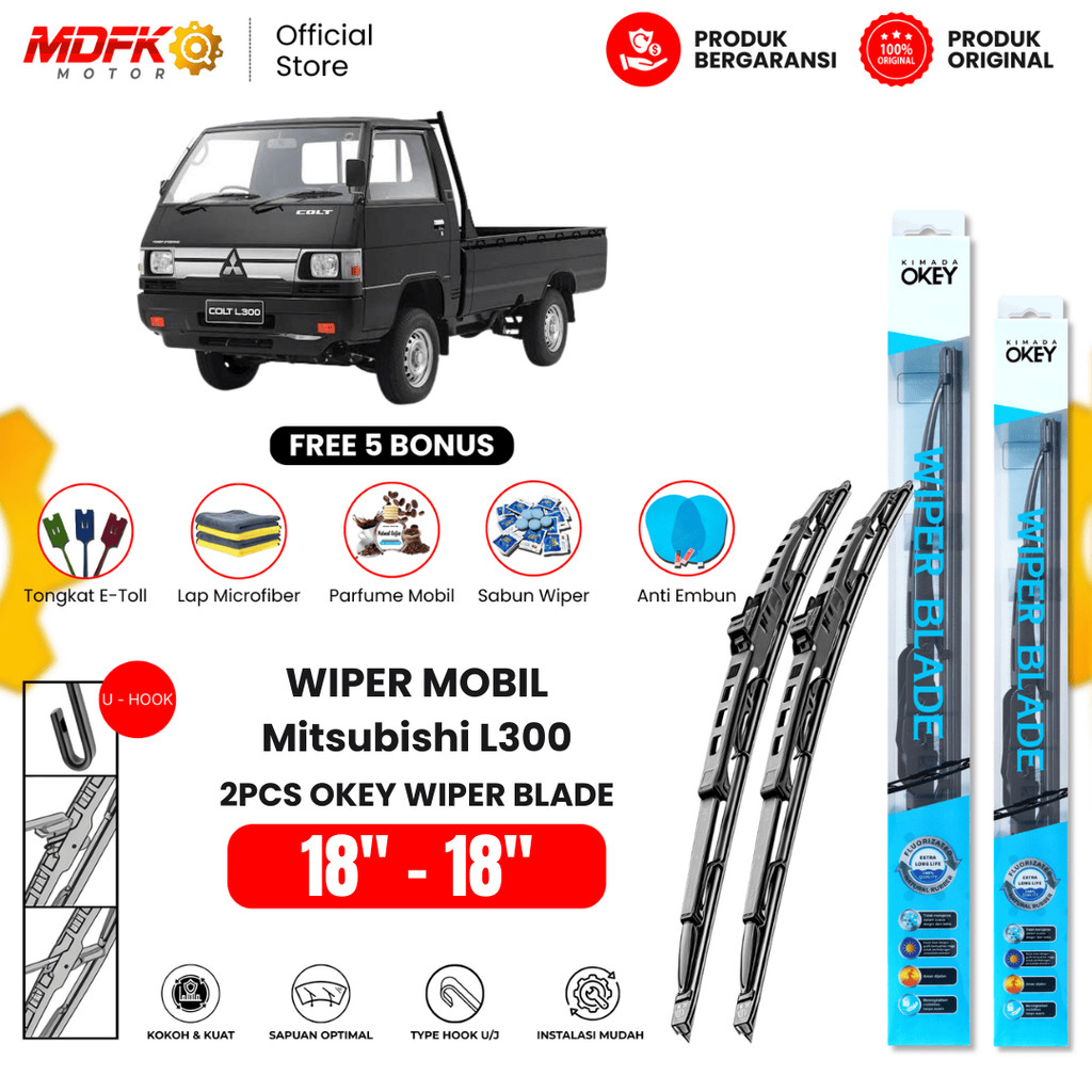 Wiper Mitsubishi L300 Konvensional Kaca Depan Mobil Free 5 Bonus