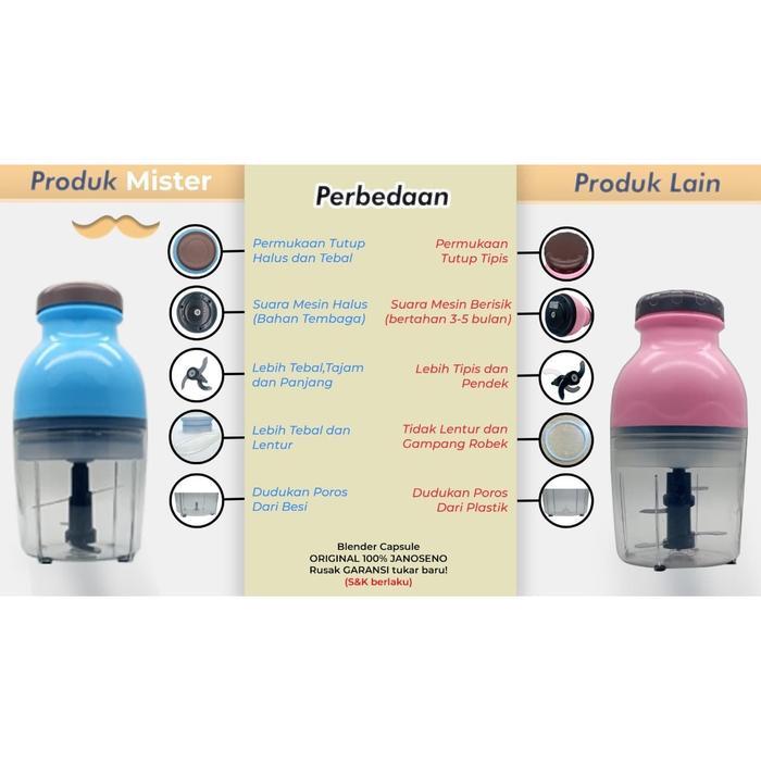 Philips - Blender Portable Mini Kapsul Buah Daging Sayuran Cutter Quatre Capsul