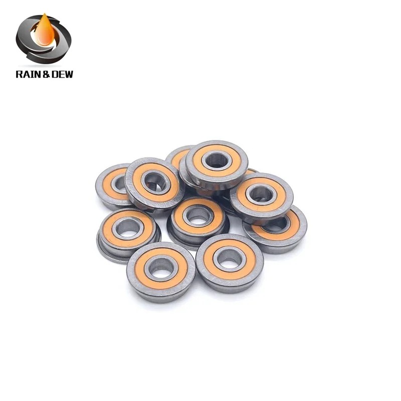 10P F695 2RS Bearing 5*13*4 mm ABEC-7 Flanged Miniature F695 RS Ball Bearings F695RS For VORON