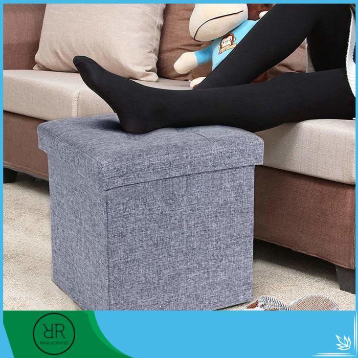 Storage Box Stool Foldable Kotak Penyimpanan Tempat Lipat Sofa Kotak