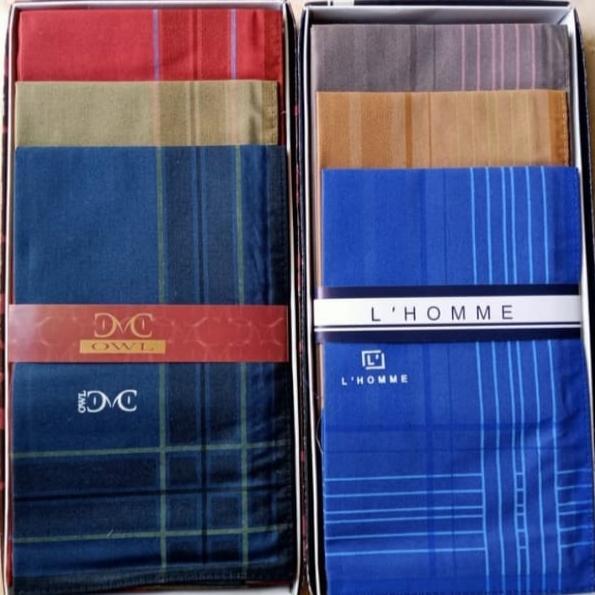 Sapu Tangan Pria Katun isi 12