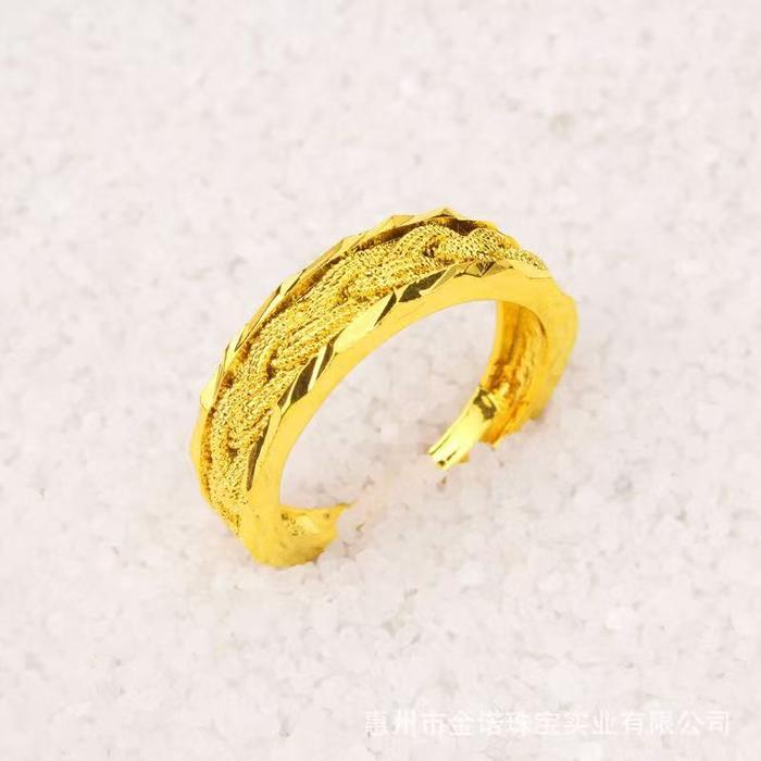 ser Cincin Pria Temperamen Sentuhan Emas Pasir Vietnam-MXJ3-1
