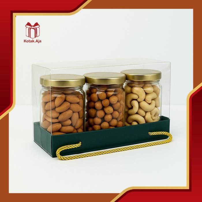 Box Mika Tali / Box Mika Toples Isi 3 / Kotak Mika Cookies / Box Kue kering / Box Mika Hampers Idul