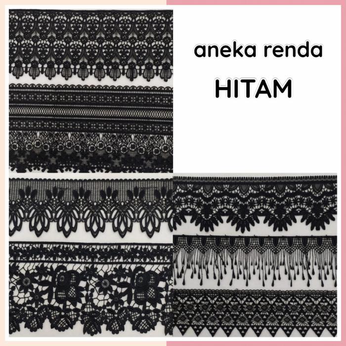 RENDA HITAM GIPER GYPER BORDIR / BROKAT/RENDA MURAH JUAL PER METER