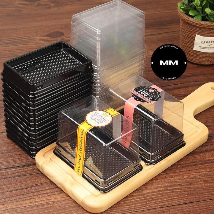 10pcs Tray mika mini Kotak Premium dus box mika slice cake kue potong