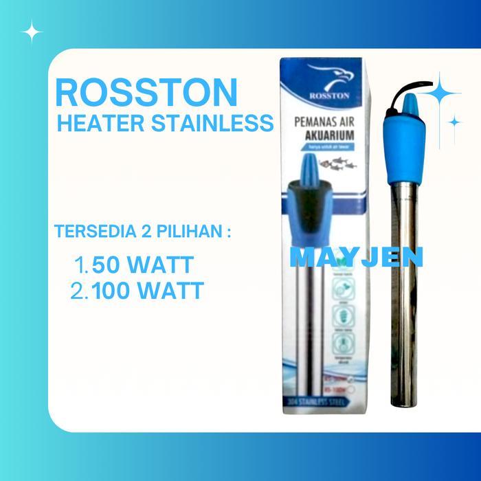 ROSSTON HEATER STAINLESS AQUARIUM / KOLAM IKAN