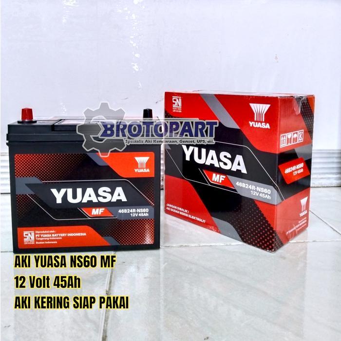 Aki Accu Mobil Yuasa Ns60 46B24R Mf 12V 45Ah Aki Kering Original Yuasa