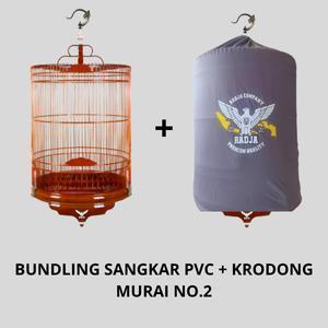 BUNDLING SANGKAR MURAI PVC POLOS SERIES - HITAM - NATURAL - CREAM  DAN KRODONG MURAI BATU - RADJA CO
