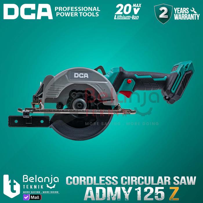 Mesin Potong Kayu Baterai DCA ADMY125Z Circular Saw Cordless ADMY 125 Z Sirkel 20V 5 Inch Brushless