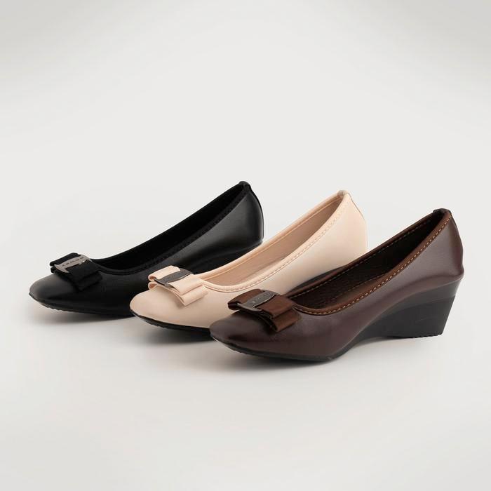Donatello - Sepatu Wedges Wanita Korea Mewah Elegant Sellin Karet Shoes Heels