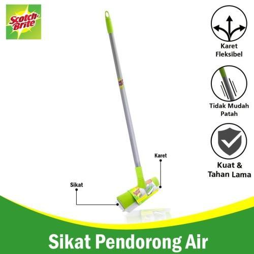 3M Scotch Brite Id-772 Id772 Sikat Lantai Pendorong Air Karet 2In1 Tongkat Gagang Panjang Pasti