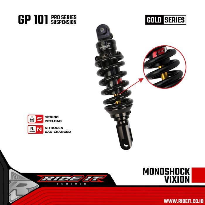 Mono Shock Breaker Belakang Merek Ride It Yamaha Vixion Old/Fi Uk265Mm