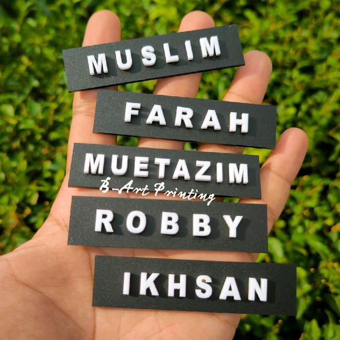 "New" Name Tag Timbul Dan Non Timbul Papan Nama Timbul Nama Dada 3D Papan Nama Akrilik Nama Dada