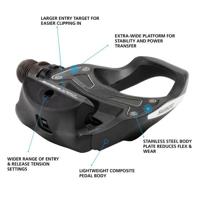 Shimano Pedal Sepeda Road Epd-R550 Pedal Sepeda Roadbike - Hitam