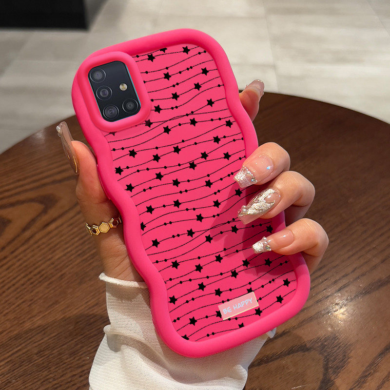 Casing Hp Untuk Samsung A51 M40s Case Garis bintang Cesing Wave Gelombang Kesing Frosted Silikon Kas