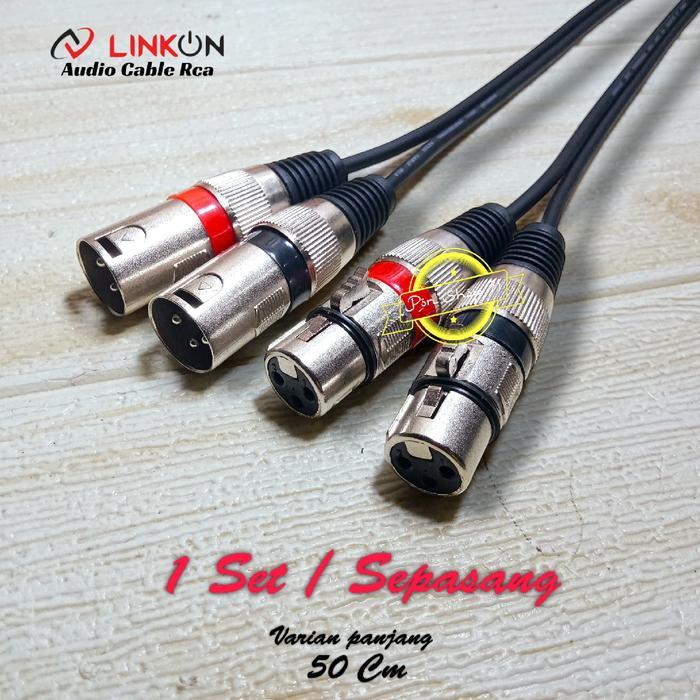 SALE Kabel Audio Mixer ke equalizer ke Crossover Jack Xlr Female to Xlr Male 1 Set/Sepasang kabel