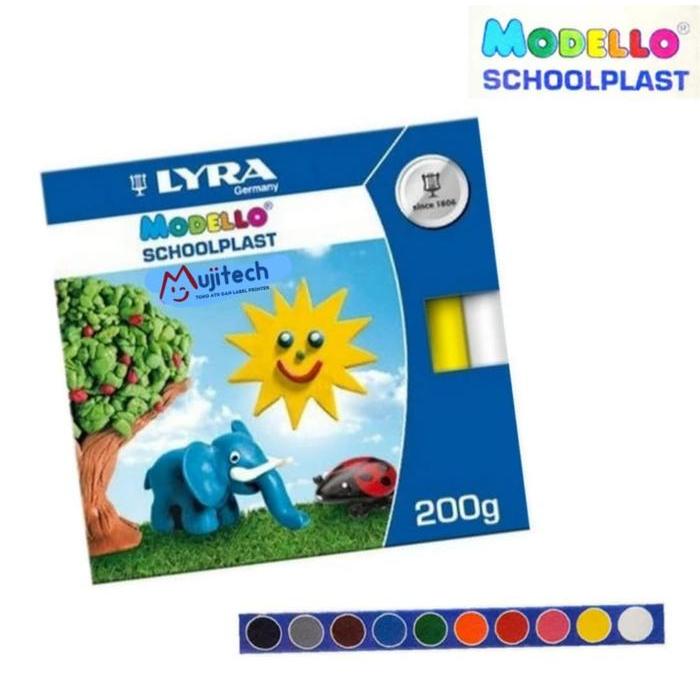 LYRA MODELLING CLAY SCHOOLPLAST PLASTICINE PLASTISIN 1 SET 10 WARNA
