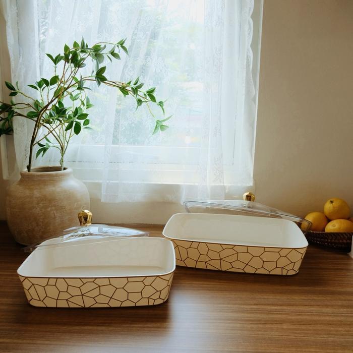 ken Surprice NARA Set Nampan Leon Kotak / Nampan Panjang dan Kotak / Nampan Motif Aesthetic