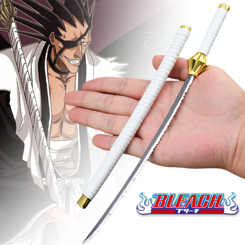 DISKON 10inch Mini Bleach Katana Ichigo Sword Ninja Knife Iron Anime Bleach Kenpachi Japanese Katana
