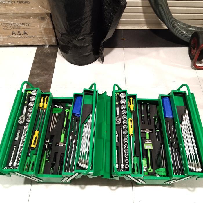 mekanik tool set 66 pcs TEKIRO mechanic tools set - Hijau - BOX RAKITAN