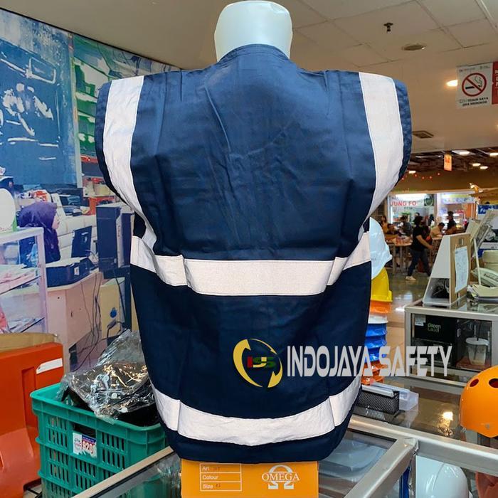 Rompi Safety Proyek Bahan Kain American Drill Free Logo K3 - Safety Vest K3 Merah