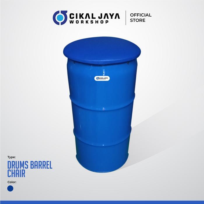 Kursi Drum Minimalis Biru / Kursi Minimalis/Kafe/Unik/Simpel Busa/ Material Drum / Biru Furniture