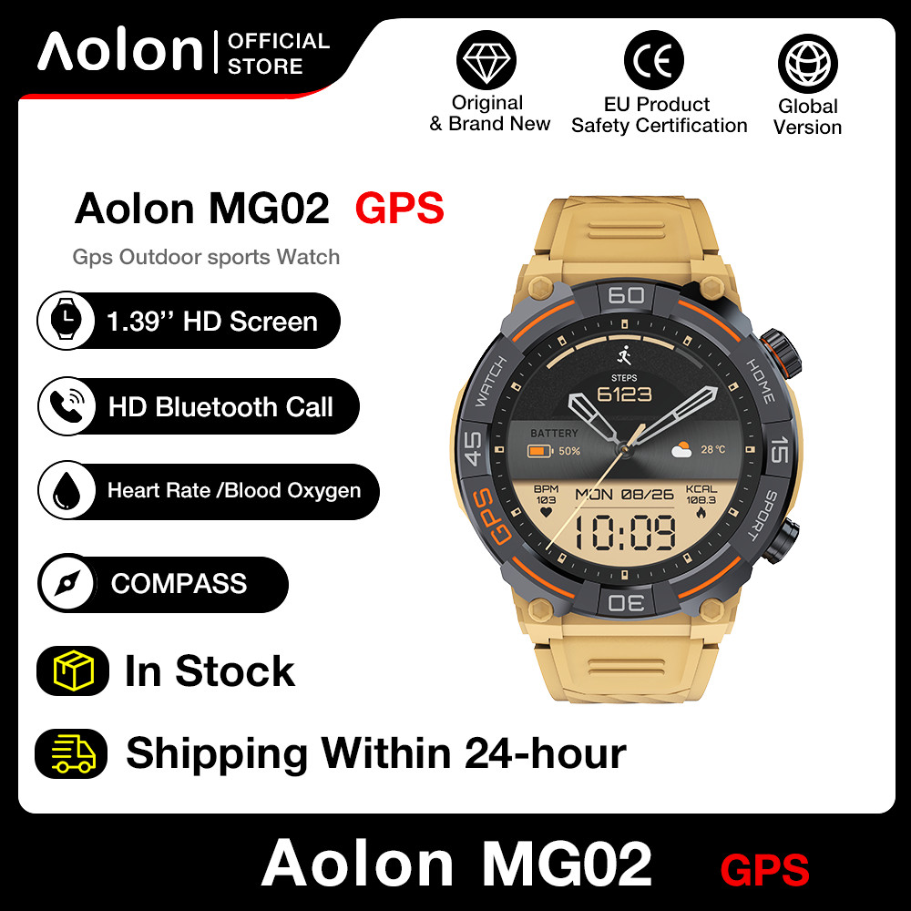 Aolon GPS Smart Watch Men Bluetooth Call Outdoor Sport Watch With Ring Compass Air Pressure Altitude