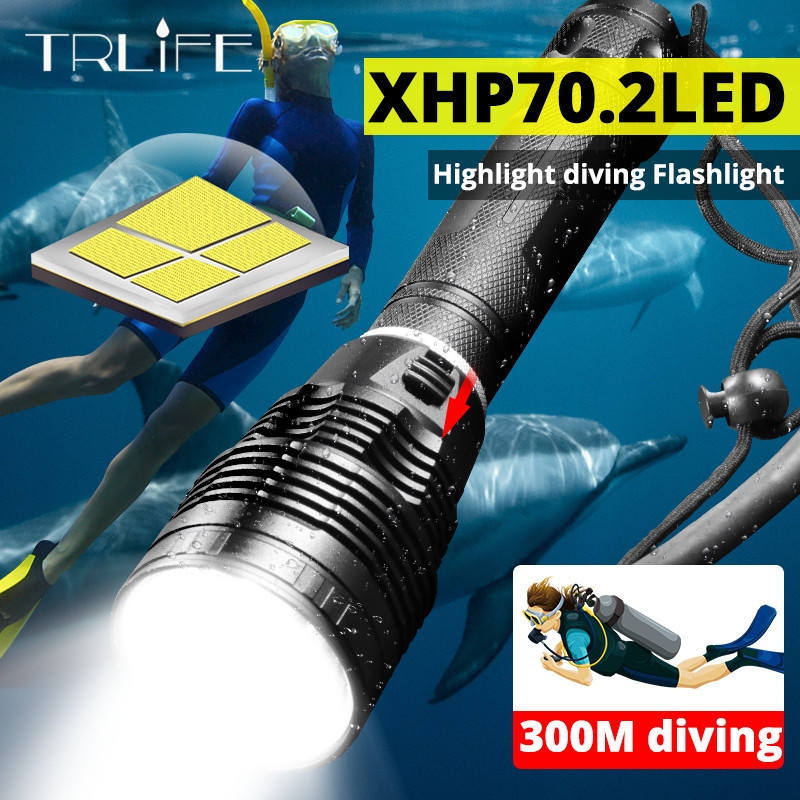 XHP70.2 Diving flashight 26650 IPX8 Waterproof Scuba Diving light diving torch Lamp lanterna Powerfu