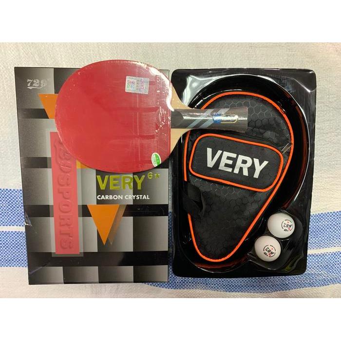 Bet bat Tenis Meja Pingpong 729 Very 6 star Carbon Crystal Original