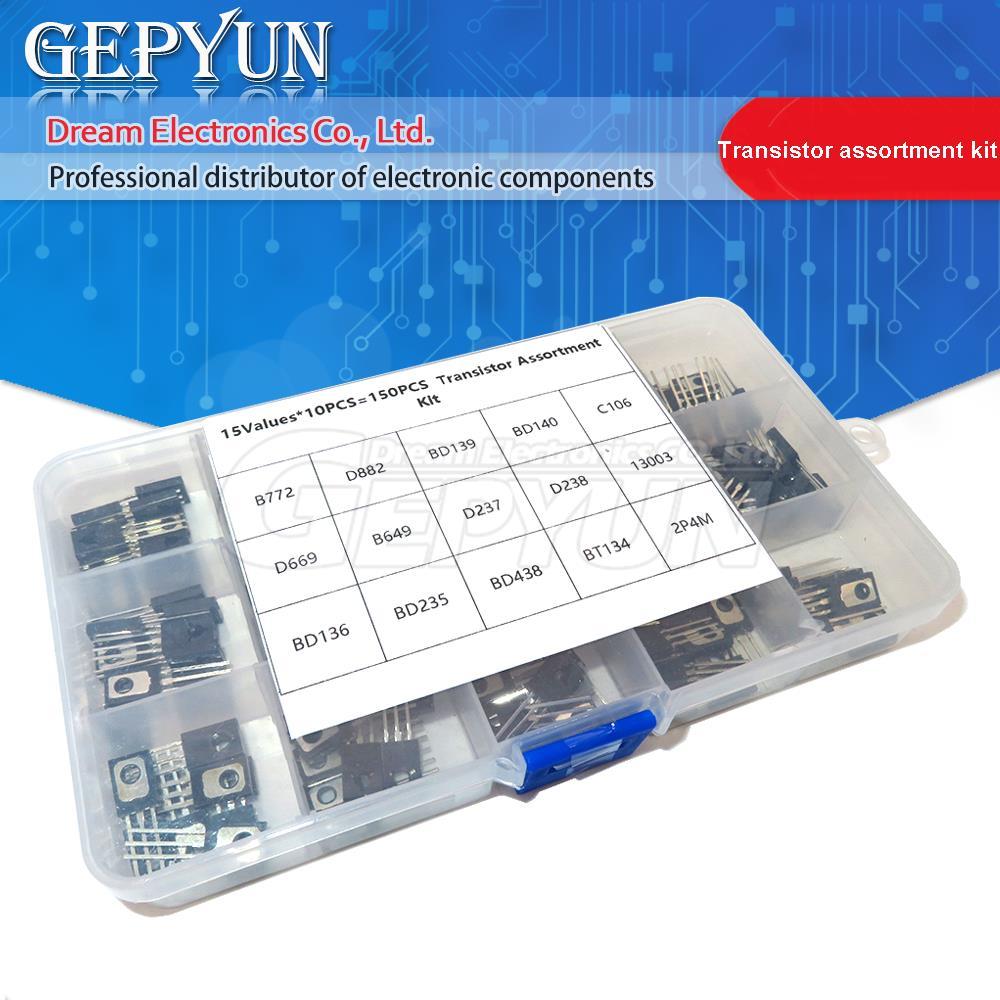 150pcs TO-126 Transistor Assortment Kit pack B772 D882 BD139 BD140 C106 D669 B649 D237 D238 13003