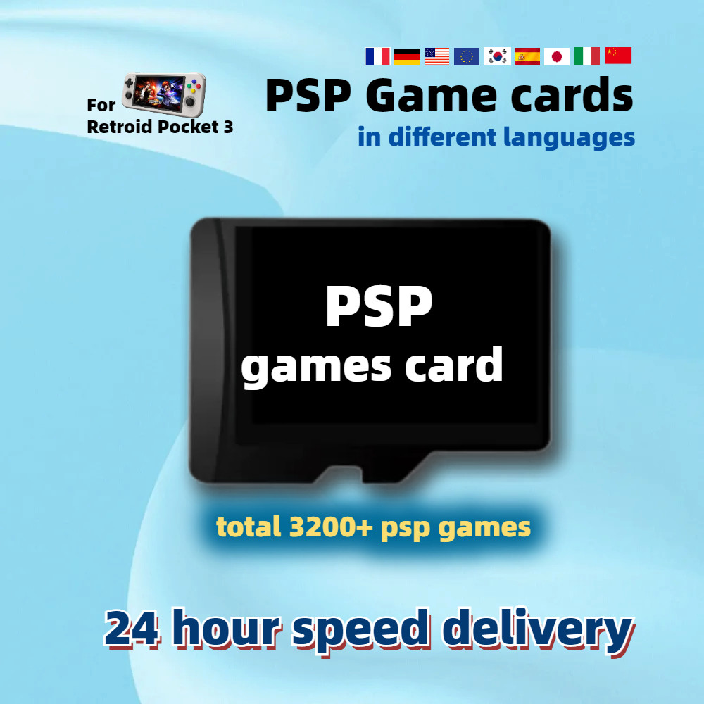 PSP Game TF Card For Retroid Pocket 3 Plus Flip RP3+ Language USA Europe Japan France Germany Italy 