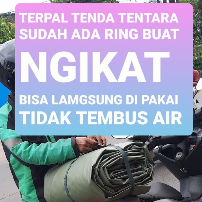 terpal tenda tentara 2x2 meter terpal dua lapis karet dan kain