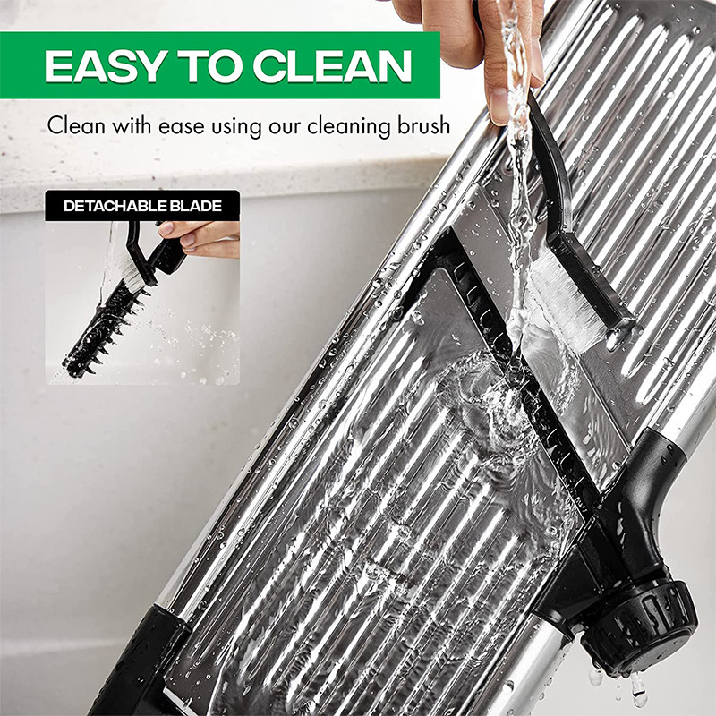 LMETJMA Adjustable Mandoline Slicer Stainless Steel Vegetable Slicer Chopper Cutter for Potato