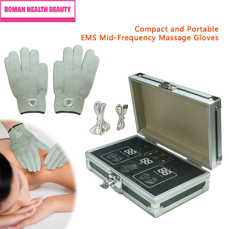 EMS Massage Gloves, Mini Portable Dds Bio Electric Body Massager for Pain Relief, Muscle Recovery,
