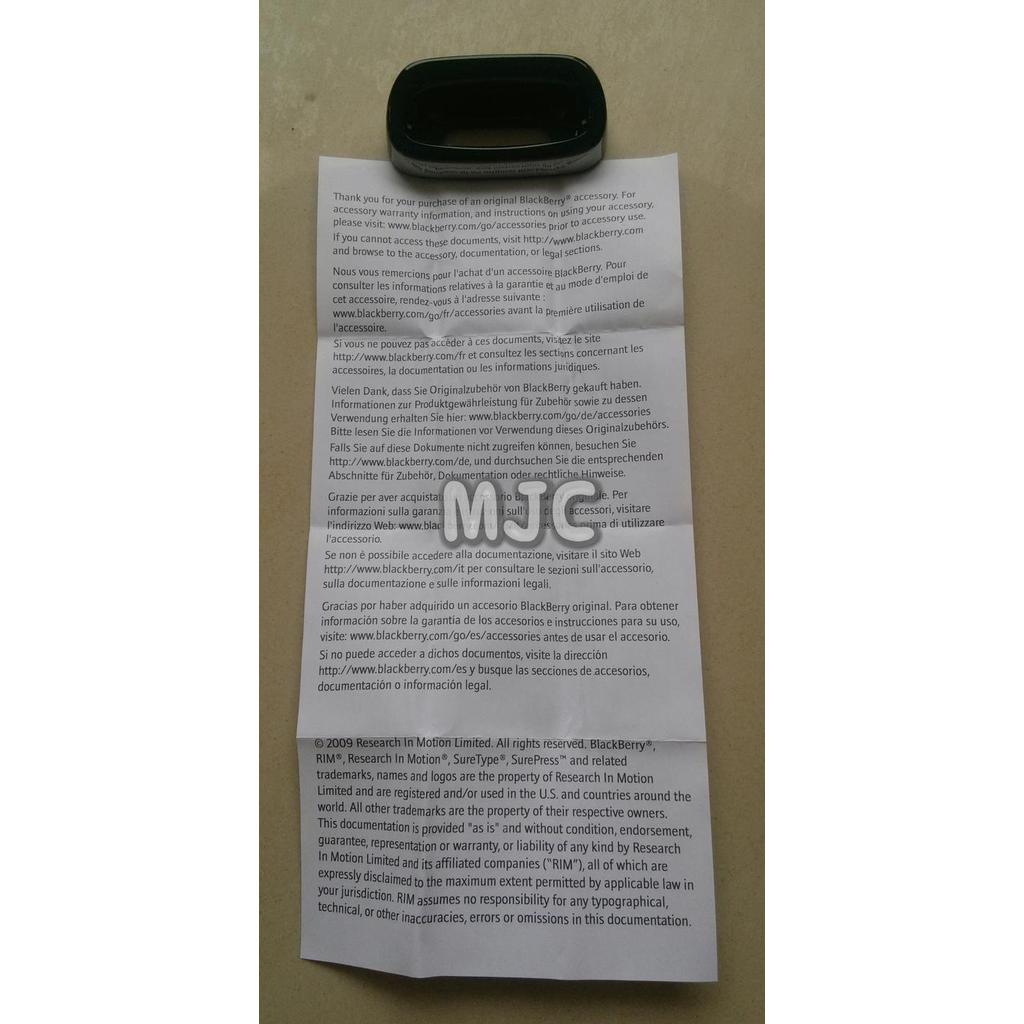 DOCK CHARGER BLACKBERRY ONYX 1 / ONYX 2 9700 / 9780 ORIGINAL